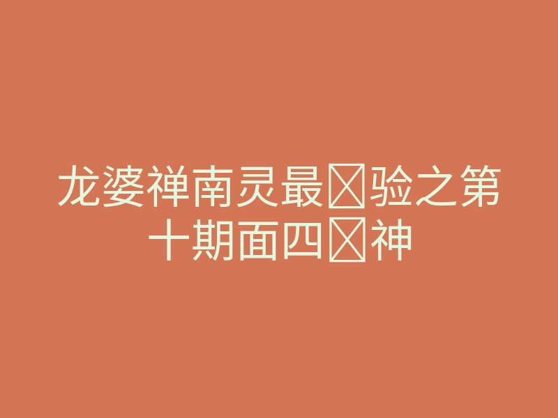 龙婆禅南灵最验之第十期面四神