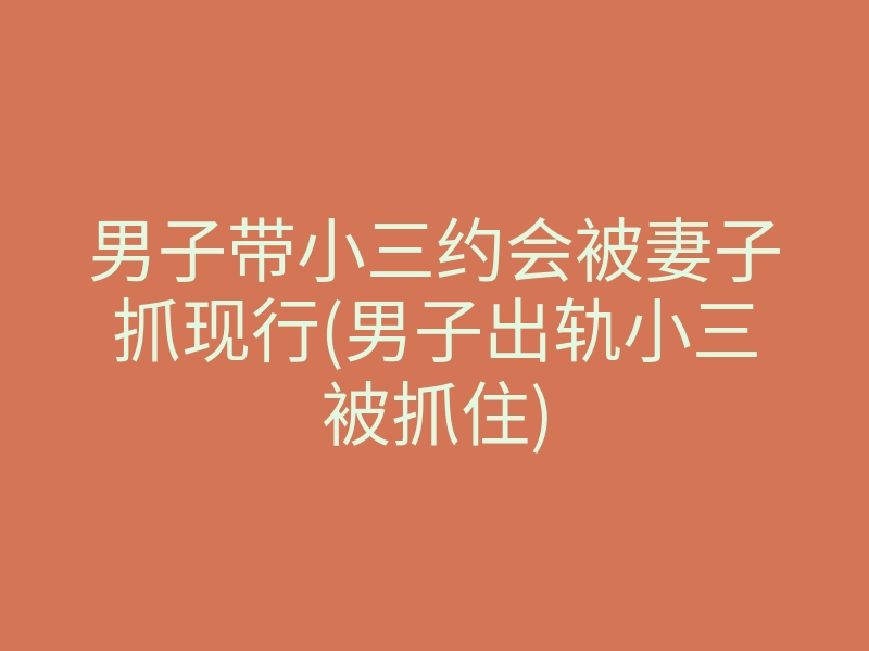男子带小三约会被妻子抓现行(男子出轨小三被抓住)