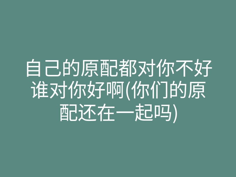 自己的原配都对你不好谁对你好啊(你们的原配还在一起吗)