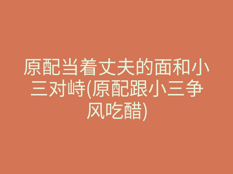 原配当着丈夫的面和小三对峙(原配跟小三争风吃醋)
