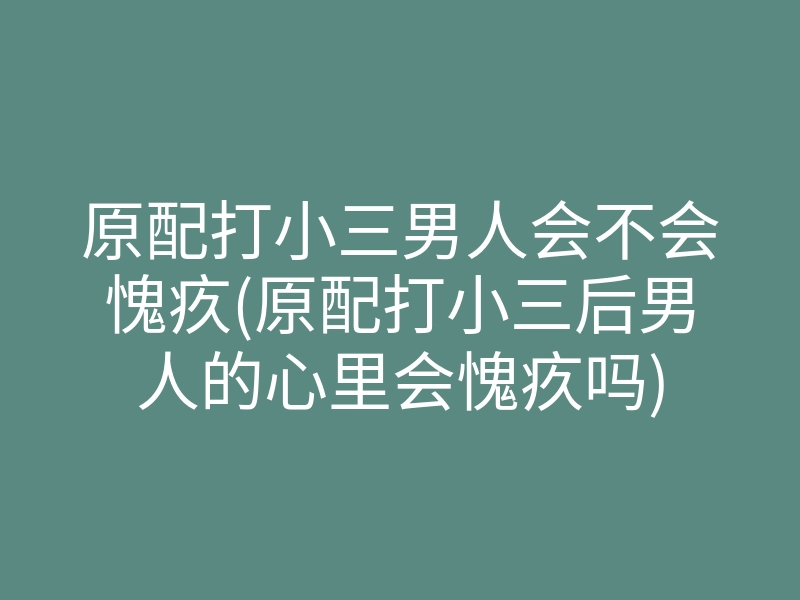 原配打小三男人会不会愧疚(原配打小三后男人的心里会愧疚吗)