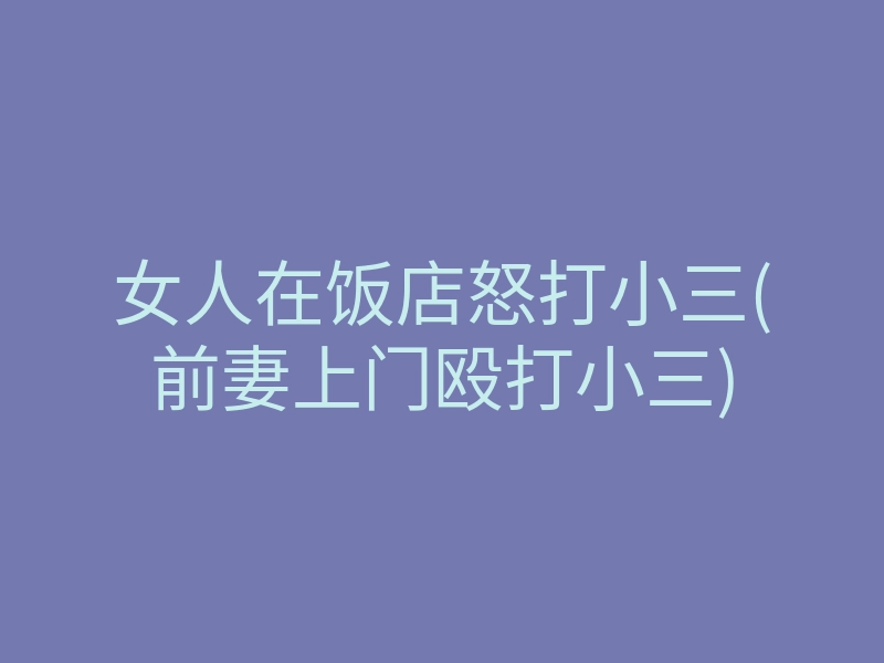 女人在饭店怒打小三(前妻上门殴打小三)