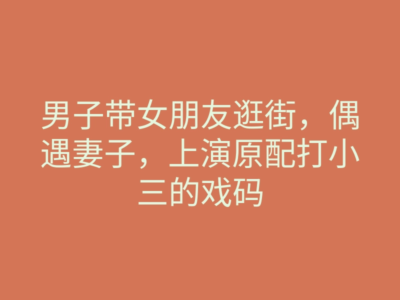 男子带女朋友逛街，偶遇妻子，上演原配打小三的戏码