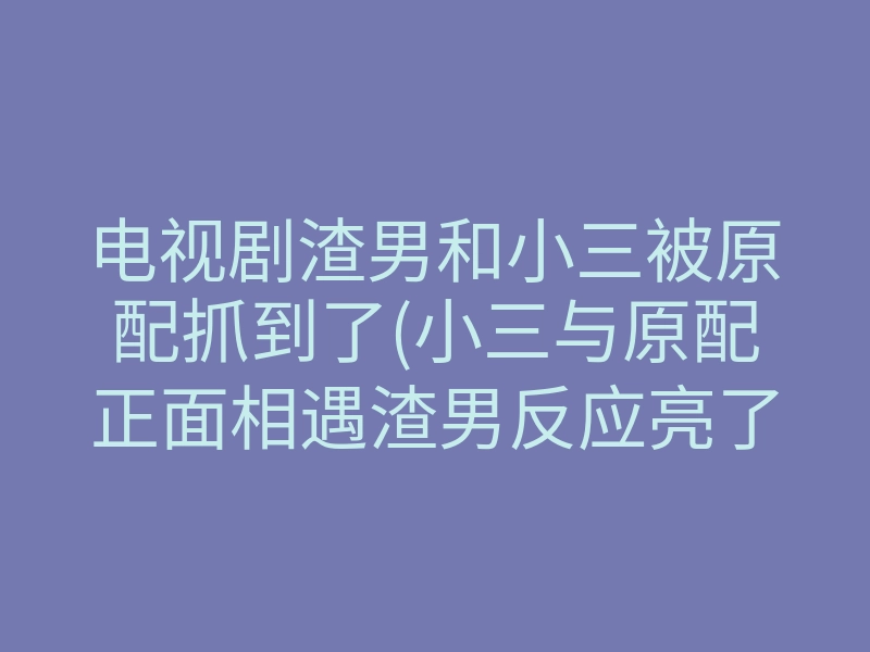 电视剧渣男和小三被原配抓到了(小三与原配正面相遇渣男反应亮了)