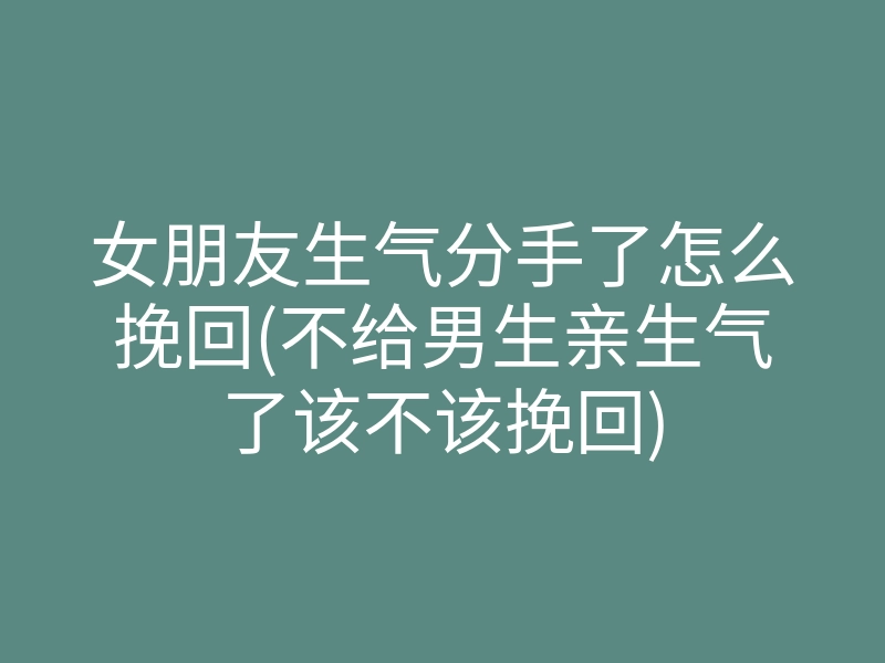 女朋友生气分手了怎么挽回(不给男生亲生气了该不该挽回)