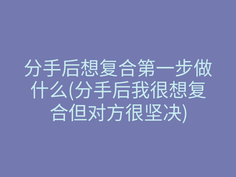分手后想复合第一步做什么(分手后我很想复合但对方很坚决)