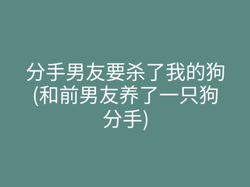 分手男友要杀了我的狗(和前男友养了一只狗分手)