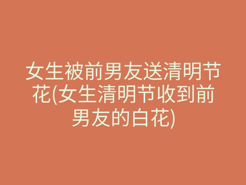 女生被前男友送清明节花(女生清明节收到前男友的白花)