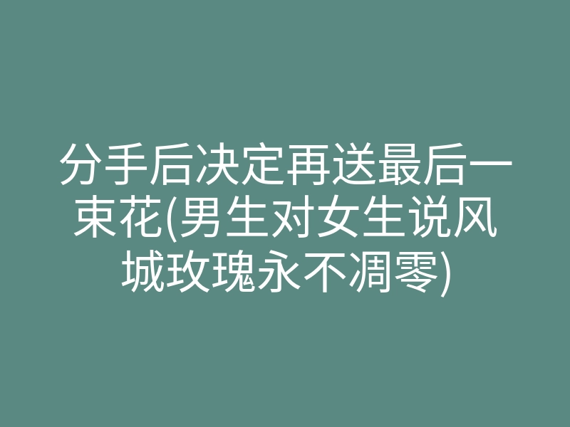 分手后决定再送最后一束花(男生对女生说风城玫瑰永不凋零)