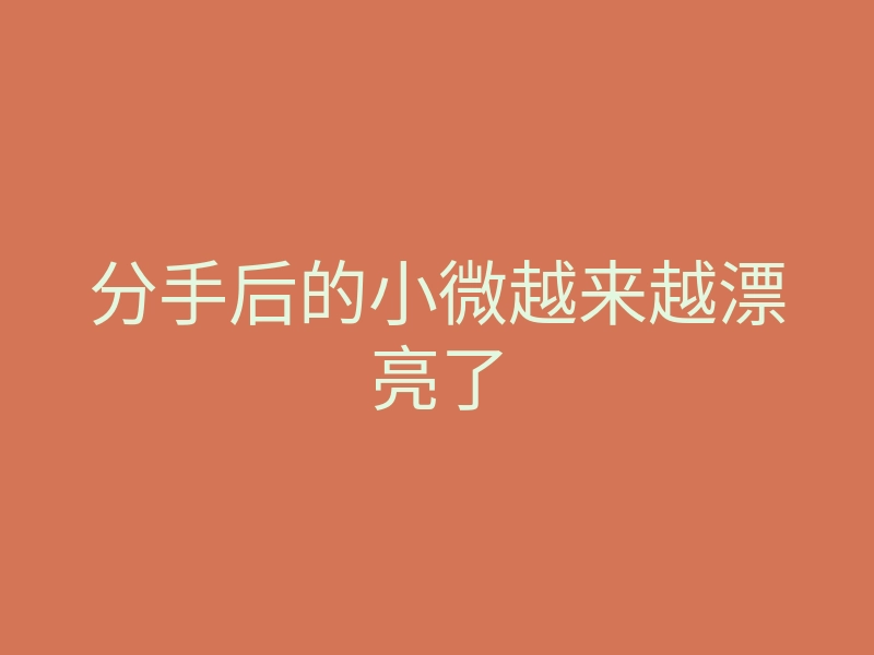分手后的小微越来越漂亮了