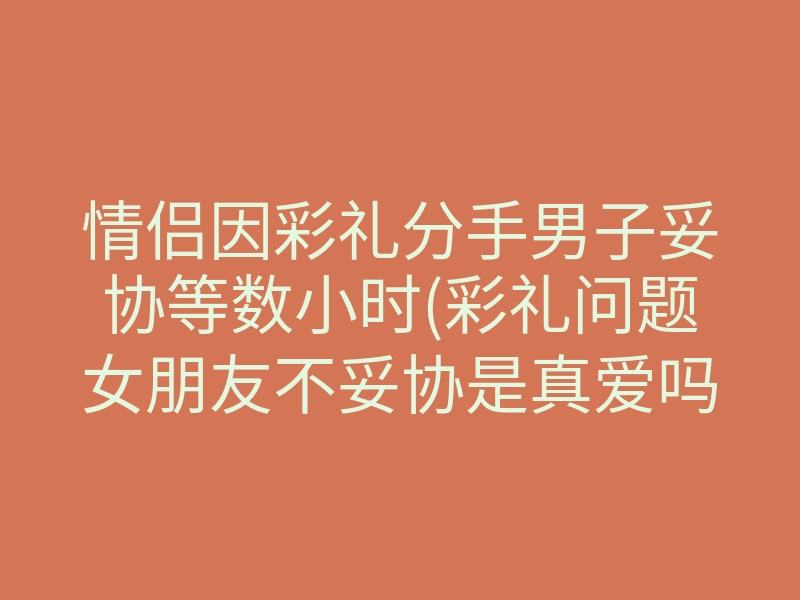 情侣因彩礼分手男子妥协等数小时(彩礼问题女朋友不妥协是真爱吗)
