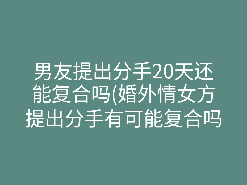 男友提出分手20天还能复合吗(婚外情女方提出分手有可能复合吗)