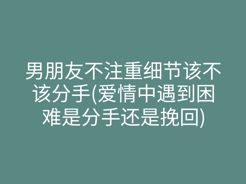 男朋友不注重细节该不该分手(爱情中遇到困难是分手还是挽回)