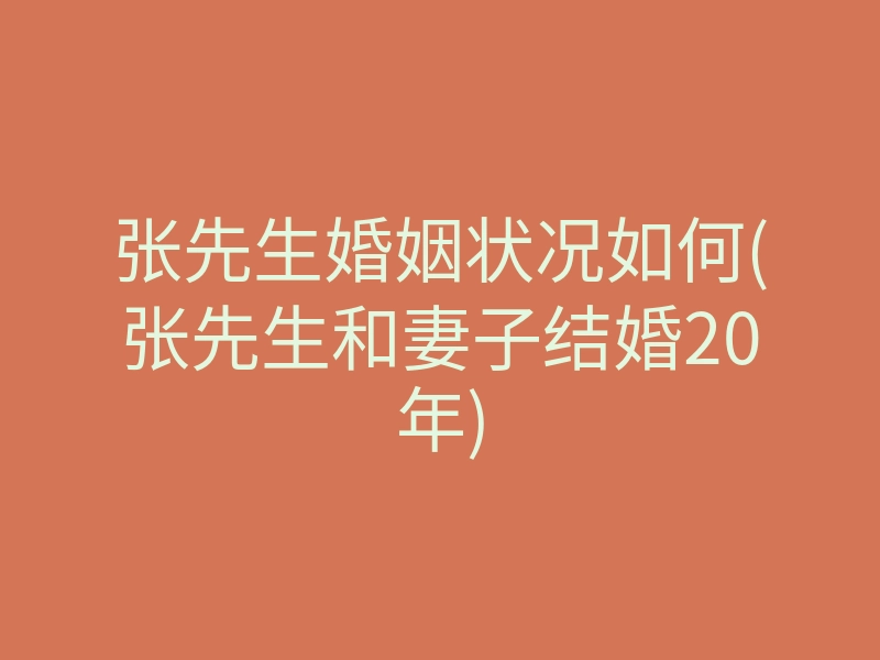 张先生婚姻状况如何(张先生和妻子结婚20年)