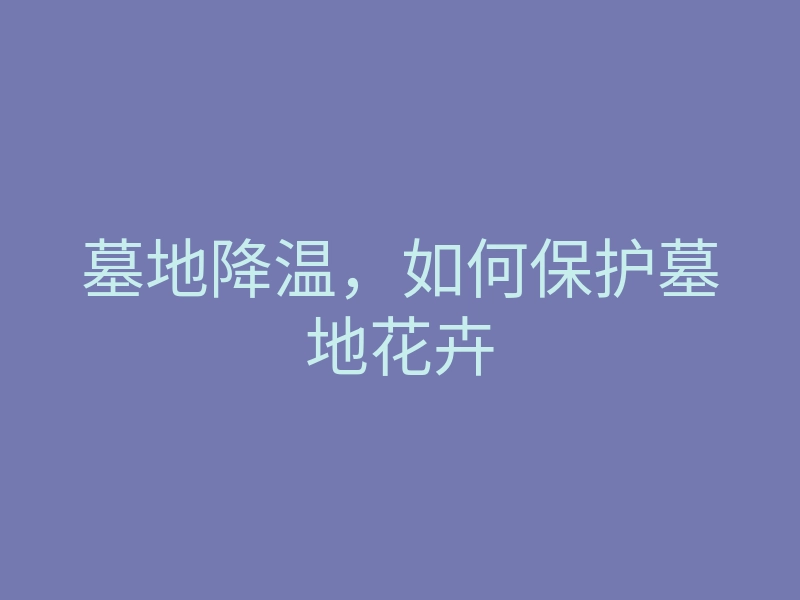 墓地降温,如何保护墓地花卉