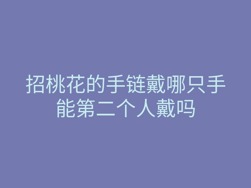 招桃花的手链戴哪只手能第二个人戴吗