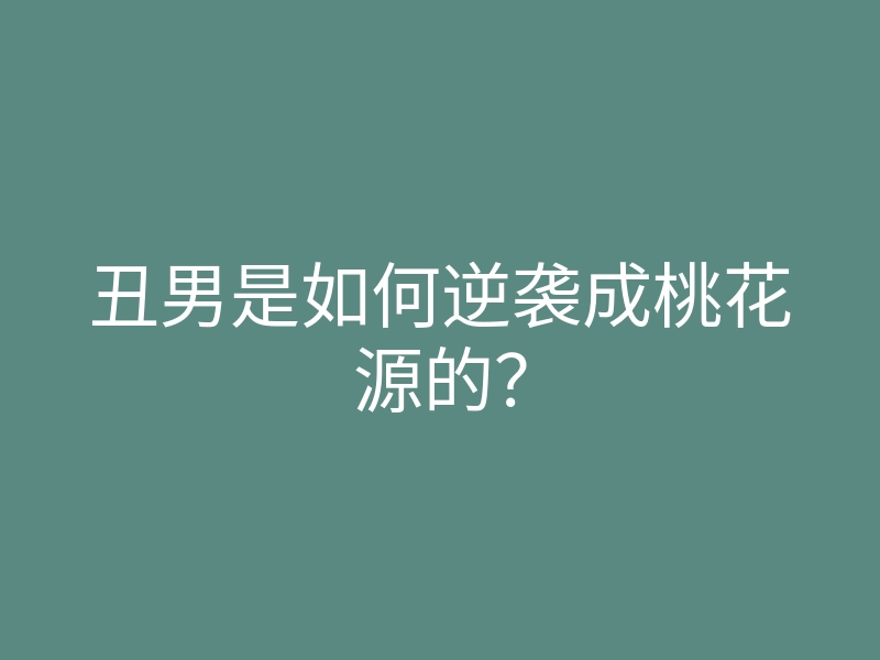 丑男是如何逆袭成桃花源的?