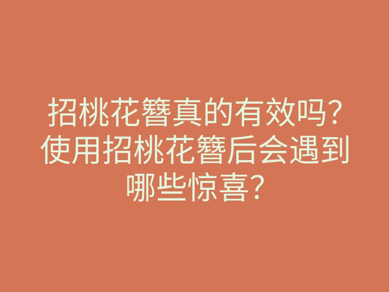 招桃花簪真的有效吗?使用招桃花簪后会遇到哪些惊喜?