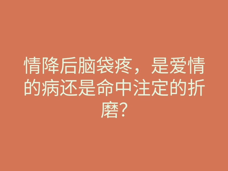 情降后脑袋疼,是爱情的病还是命中注定的折磨?