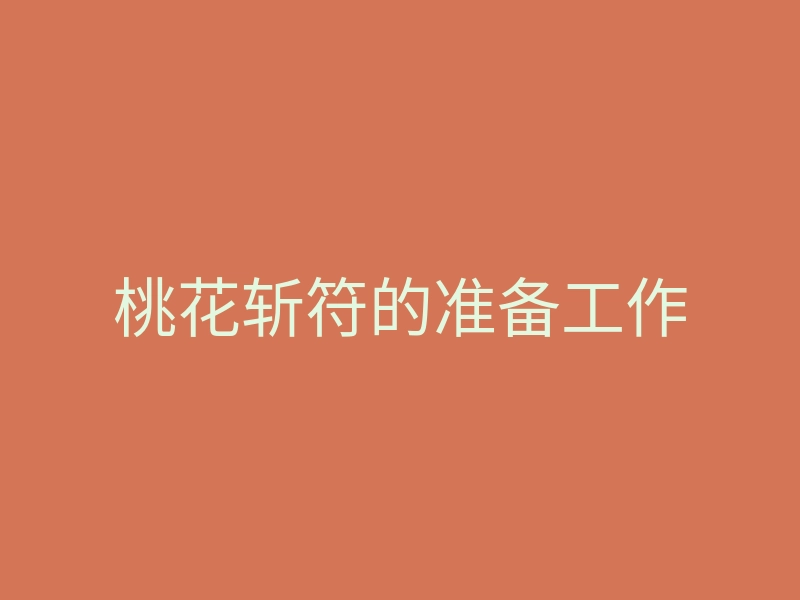 桃花斩符的准备工作