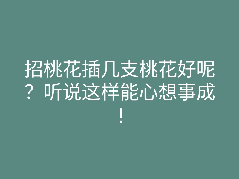 招桃花插几支桃花好呢?听说这样能心想事成!