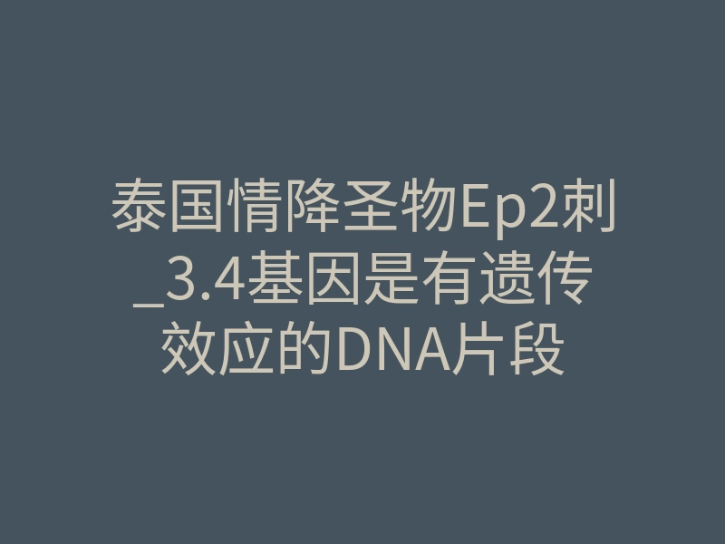 泰国情降圣物Ep2刺_3.4基因是有遗传效应的DNA片段